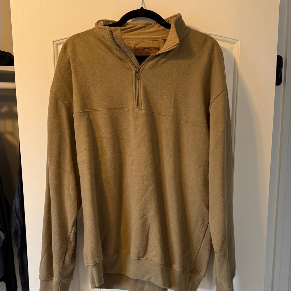 Outdoor Life Men's Tan Zip-Up Sweater